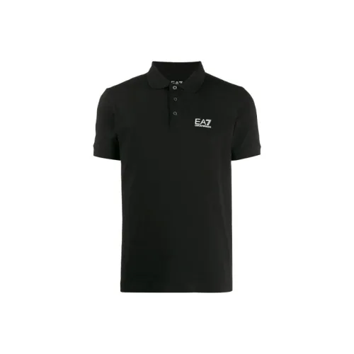 EMPORIO ARMANI EA7 Черная мужская поло рубашка