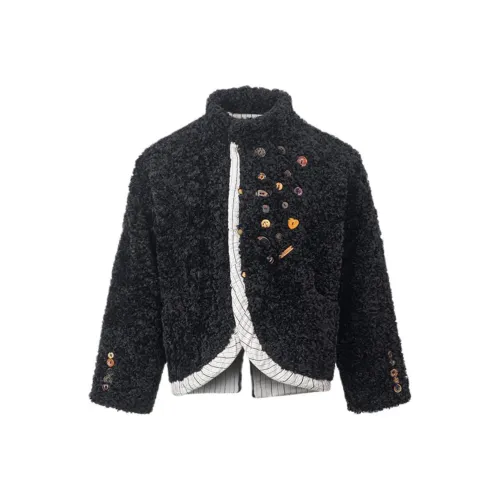 YAOJIUJIUQI Вельвет Feel Пальто Унисекс Черный