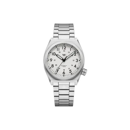 Welly Merck Автоматический Механический Механизм Нержавеющая Сталь Ремешок Часы Мужские Белый Циферблат