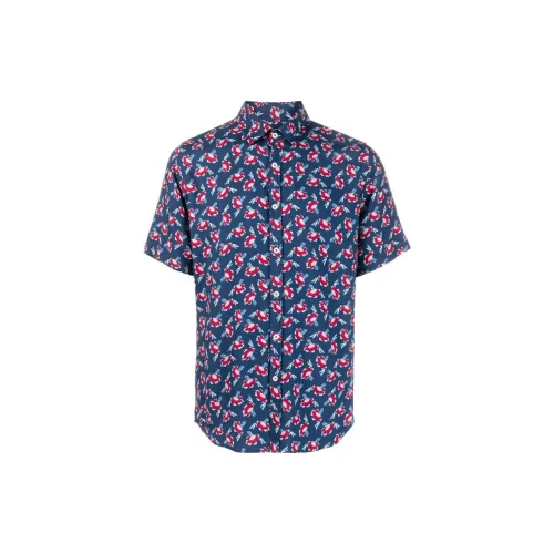 Canali Индиго Мужские Рубашки