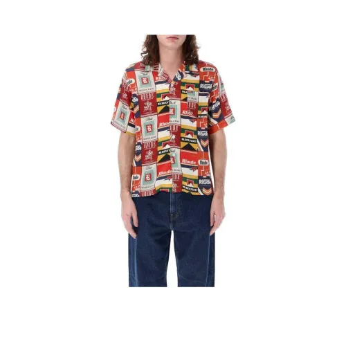 RHUDE Red Men's Shirts RHUDE Красные Мужские Рубашки