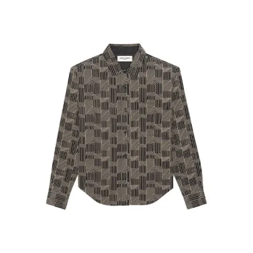 SAINT LAURENT Рубашка Мужская Мел