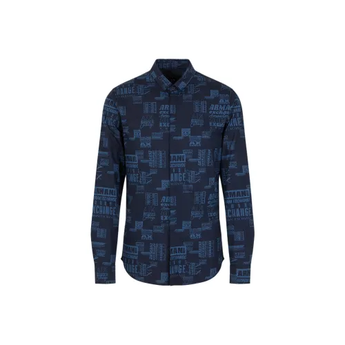 ARMANI EXCHANGEAE SS24 Рубашка Мужская Ночной Синий