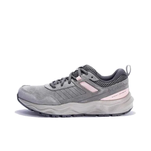 Columbia Slip-resistant Abrasion-resistant Low Top Hiking Shoes Women's Gray Pink Колумбия Противоскользящие Устойчивые к истиранию Низкие Походные Ботинки Женские Серый Розовый