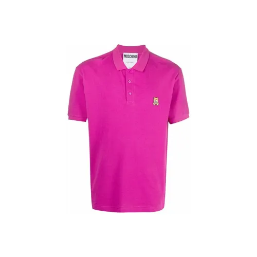 MOSCHINO Мужская рубашка поло розового цвета