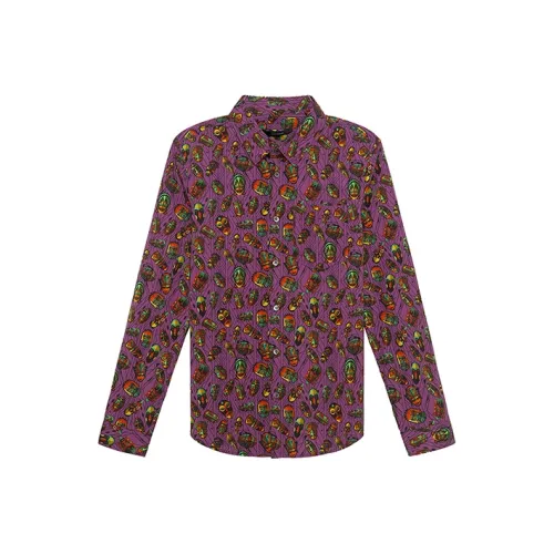 DAVID NAMAN Фиолетовые Мужские Рубашки