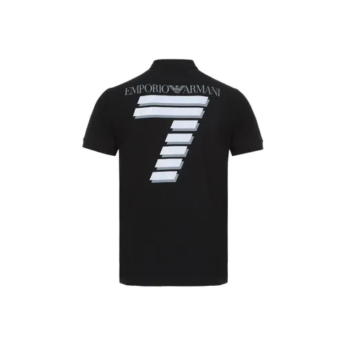 EMPORIO ARMANI EA7 Черная мужская поло рубашка