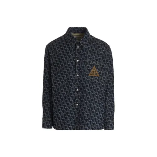 Lanvin Мужские рубашки морского синего цвета