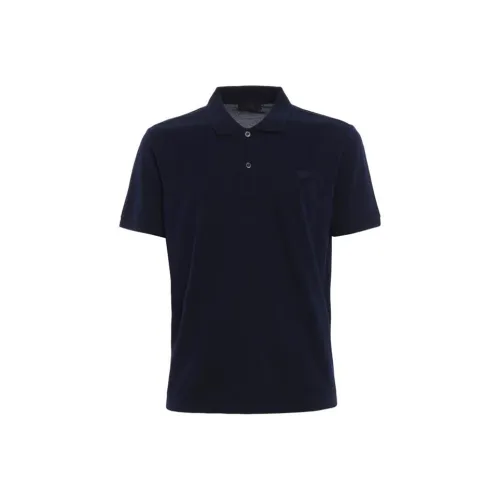PRADA Темно-синяя мужская поло рубашка