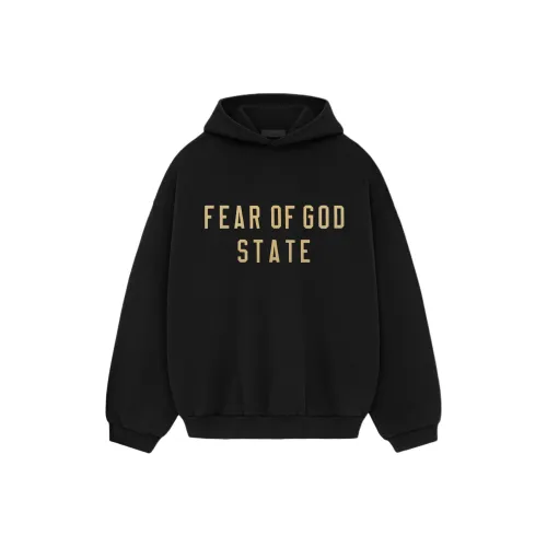 Fear of God ESSENTIALS Обсидиан Черный/Черный Мужские Толстовки