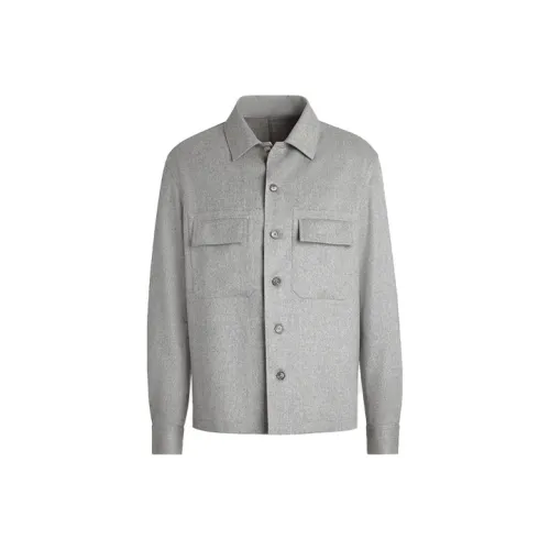 Ermenegildo Zegna Серые Мужские Рубашки