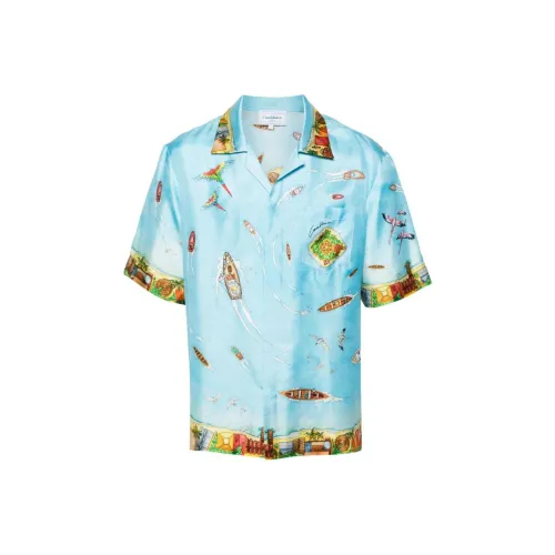 CASABLANCA SS24 Рубашка Мужская Синяя