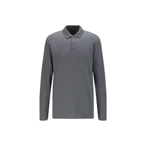 Hugo Boss Мужская поло средней серой цвета