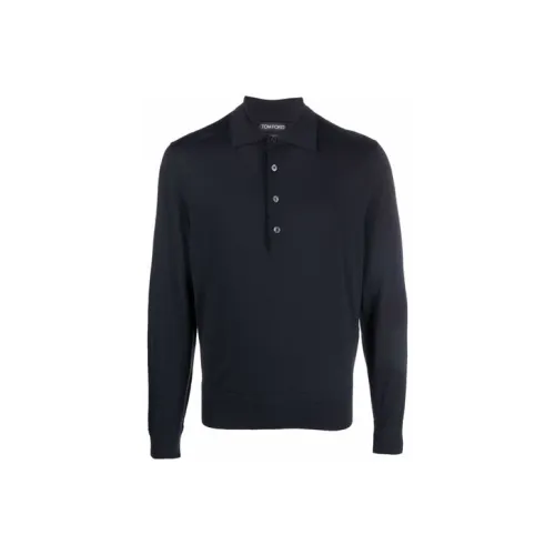 TOM FORD Мужская поло синего цвета