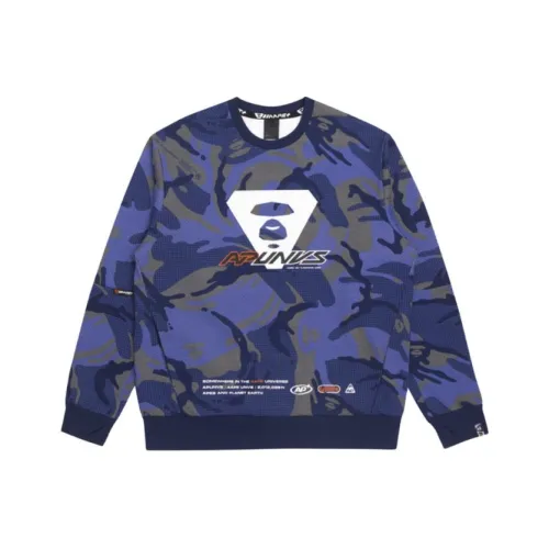 Aape Army Blue Men's Sweatshirts