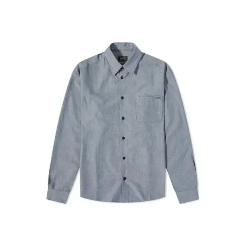 A.P.C. Joint Paragraph Темно-синие Мужские Рубашки