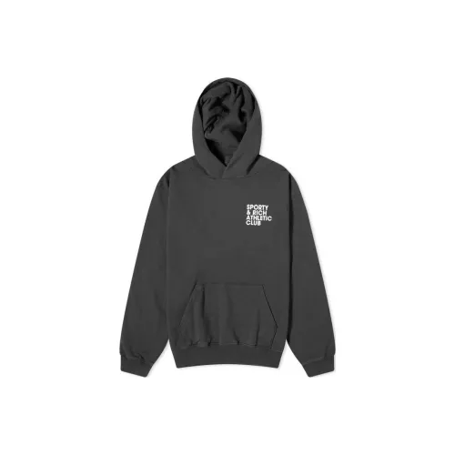 SPORTY & RICH Черный Унисекс Свитшоты
