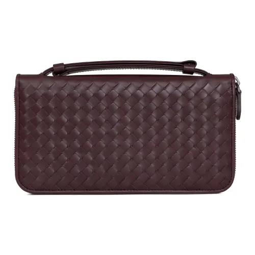 Bottega Veneta Кошелек из коровьей кожи Мужской Красный Коричневый