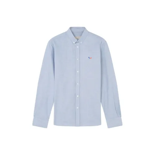 Maison Kitsune Мужские Синие Рубашки