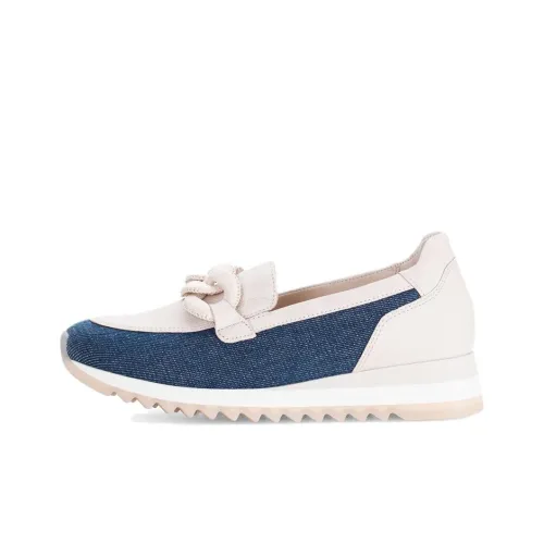 Gabor Модные Лоферы 4CM Женские Бежевые Синие