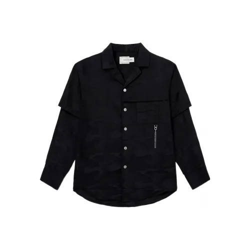 Feng Chen Wang Черные Мужские Рубашки