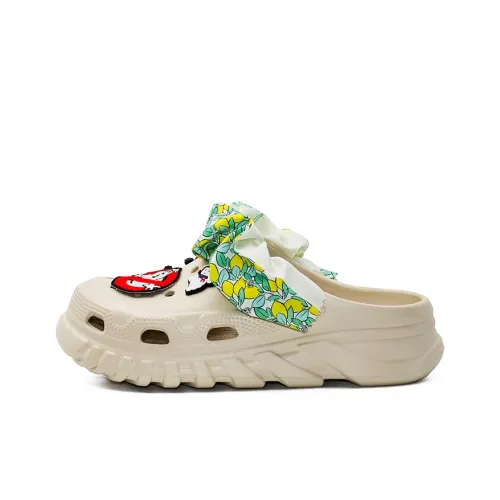 OUBT Уличный Hip Hop Позиционирование стиля Молния Reggae Лимон Цветочный дизайн Ткань Сабо Унисекс