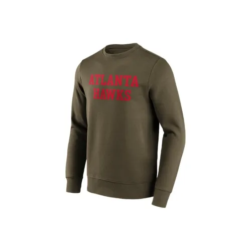 NBA Atlanta Hawks Мода Multicolor Script Круглый вырез Спортивный свитшот Мужской Коричневый