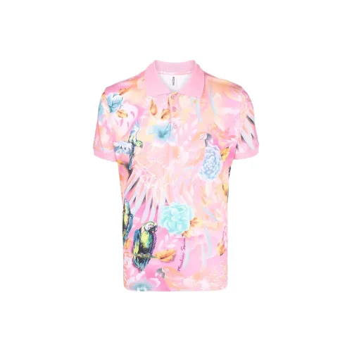 MOSCHINO Мужская рубашка поло розового цвета