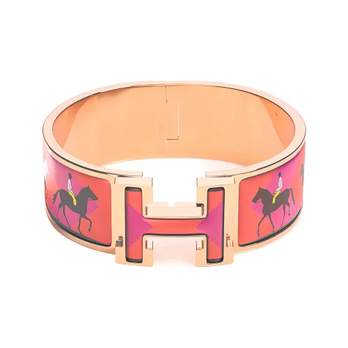 HERMES Эмаль Розовое Золото Покрытие Браслеты Женские Золото