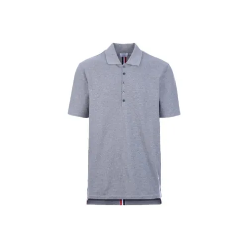 THOM BROWNE Light Gray Мужская Поло