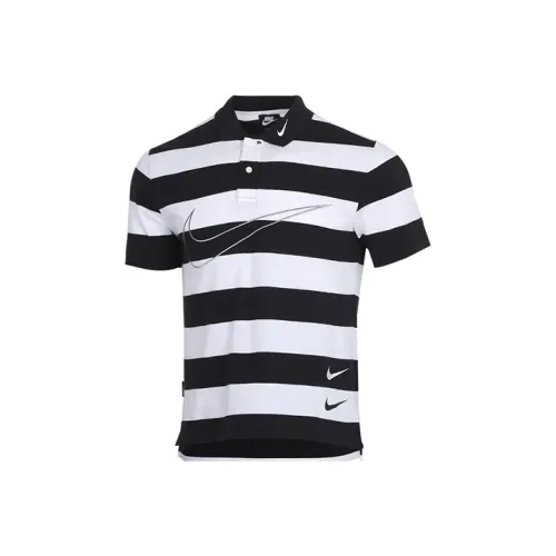 Nike Поло Мужское Черное Белое