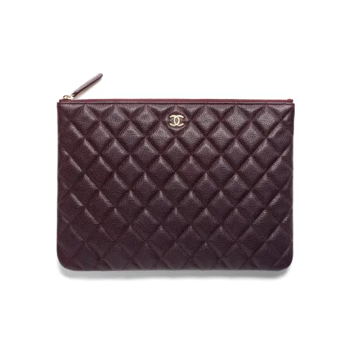 CHANEL 22K Осень и Зима Рельефная тисненая телячья кожа Клатч Женский Темно-коричневый