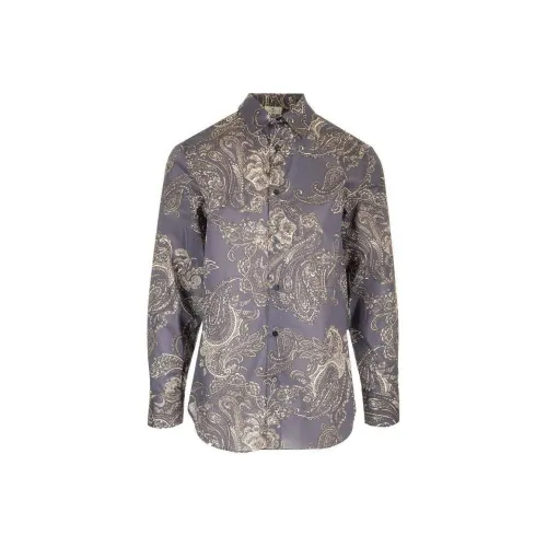 ETRO Синий Фиолетовый Мужские Рубашки