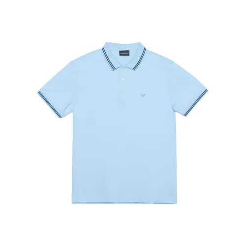 EMPORIO ARMANI SS22 Поло Мужское Небесно-Синий