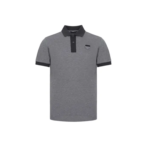 PRADA Поло Мужское Серое Многоцветное