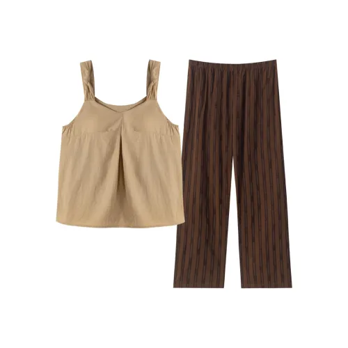 ROUKEER Пижамный комплект женский абрикосовый