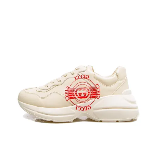 GUCCI Rhyton Low Топ Толстая подошва Кроссовки Мужские Айвори Белый