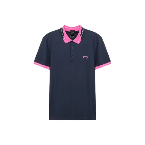 Hugo Boss Короткий рукав Polo Мужской Морской синий