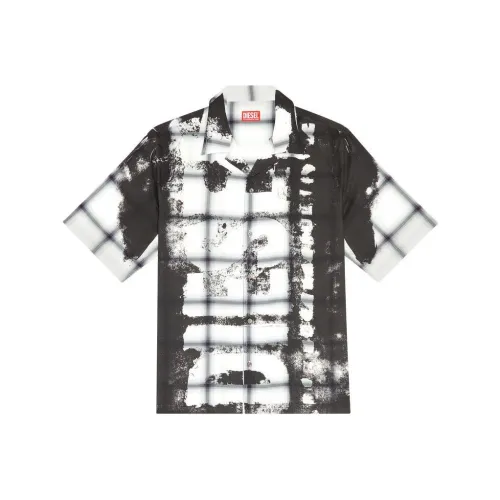 DIESEL Черный/Белый Мужские Рубашки