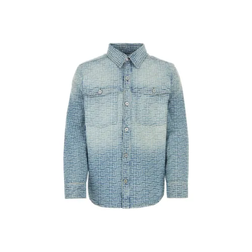 BALMAIN Мужские Синие Рубашки