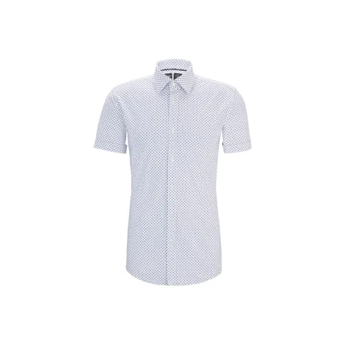 Hugo Boss SS24 Slim Fit Рубашка с принтом эластичная ткань мужская