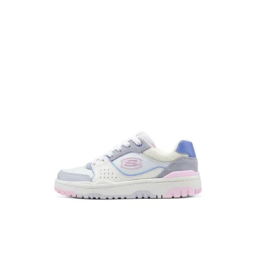 Skechers Kids Slip-resistant Abrasion-resistant Low Top Детские Скейтбординг Белый Серый Розовый Детский