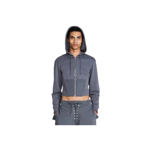 DION LEE SS24 Рабочий стиль CORSET Толстовка HOODIE Унисекс Асфальт Асфальт