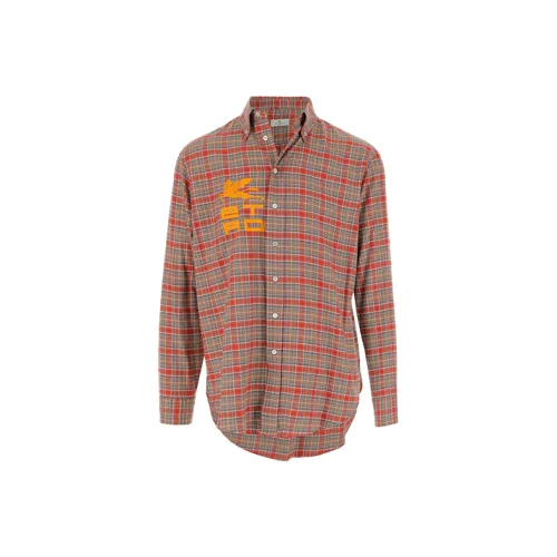 ETRO Red Men's Shirts ЭТРО Красные Мужские Рубашки