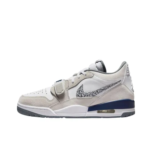 Джордан Legacy 312 Slip-on Устойчивый к истиранию Низкий Топ Винтажные Баскетбольные Кроссовки Мужские Белый Серый