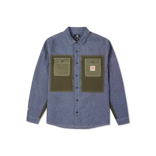 Конверс Рубашка Мужская Светлая Лазурный Синий