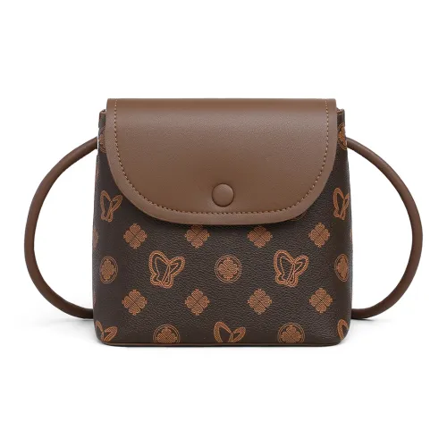 EBLAN Синтетическая кожа Сумка через плечо с чехлом для телефона Стандартная Женская Кофейного цвета