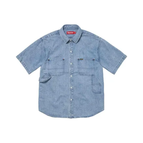 Supreme SS24 WEEK17 Свободный крой S S Деним PAINTER Рубашка Унисекс
