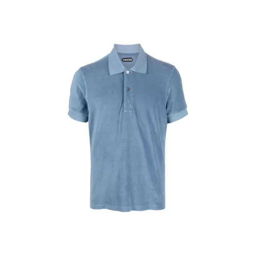 TOM FORD Мужская поло синего цвета