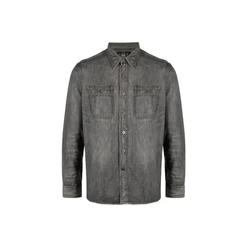 Double RL Серые Мужские Рубашки
